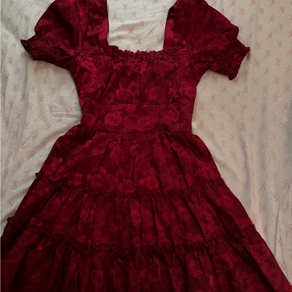 Trixxi Burgundy Floral Mini Dress